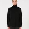MAX MARA MM-Maglia a Collo Alto in Lana Vergine Nero-TRYME Shop