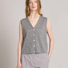 MAX MARA MM-Gilet in Maglia con Bottoni Grigio Melange-TRYME Shop