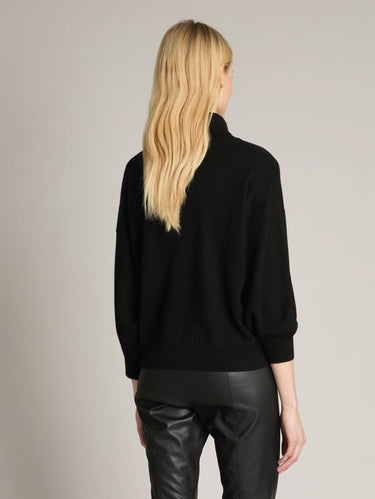 Maglia Collo Alto Cropped Testa Nero