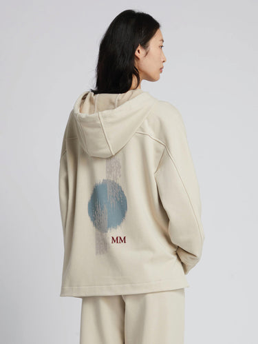 Oversize-Sweatshirt mit Druck Elfenbein