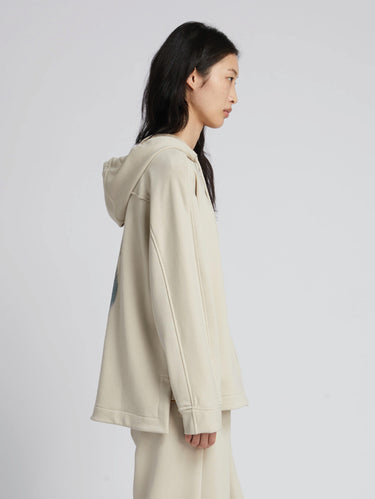 Oversize-Sweatshirt mit Druck Elfenbein