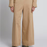 MAX MARA MM-Pantaloni in Raso di Cotone Beige-TRYME Shop