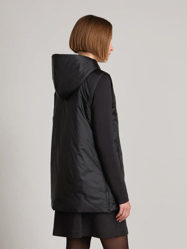 Oversize gesteppte Weste aus Luxepad in Schwarz