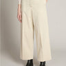 MAX MARA MM-Pantaloni Sartoriali in Raso di Cotone Stretch Beige-TRYME Shop