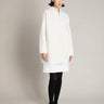 MAX MARA MM-Cappotto in Maglia di Lana con Capppuccio Bianco-TRYME Shop