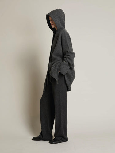 Pantaloni in Maglia di Misto Cashmere Antracite
