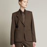 MAX MARA MM-Giacca in Jersey di Viscosa Principe di Galles Marrone-TRYME Shop