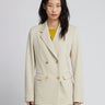 MAX MARA MM-Blazer Doppiopetto in Jersey di Cotone Piquet Avorio-TRYME Shop