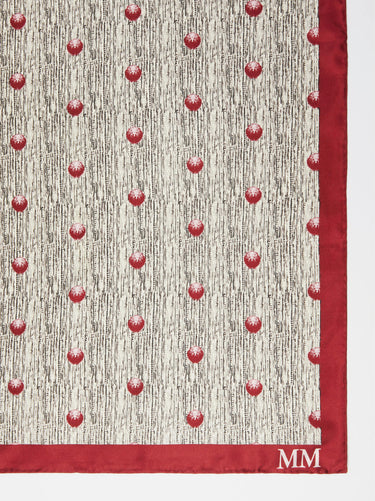 Seidenschal mit Print Beige