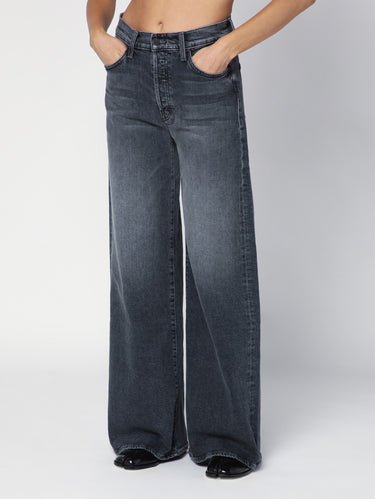 Palazzo-Jeans mit hohem Bund in Grau