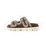 MOU-Sandali Bassi con Doppia Fibbia in Suede Marrone-TRYME Shop