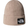 THE NORTH FACE-Berretto in Maglia con Logo Frontale Tortora-TRYME Shop
