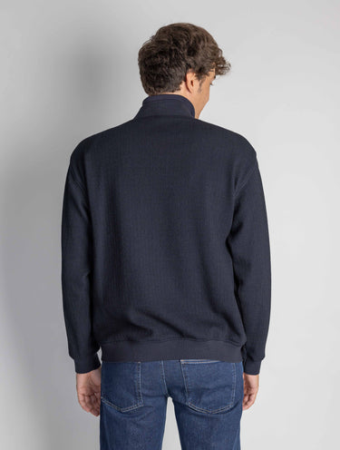 Bomber en maille tressée Tofolo bleu