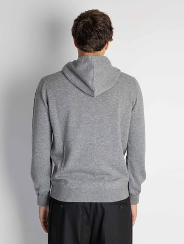 Pull à capuche en laine gris