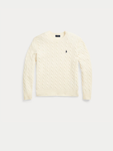 Maglia Girocollo in Misto Cashmere Crema