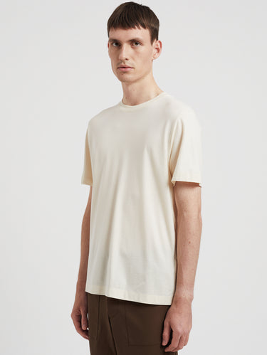 T-Shirt aus Baumwoll-Crêpe Ecru