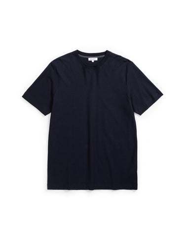 T-Shirt aus Baumwoll-Crêpe Mitternachtsblau