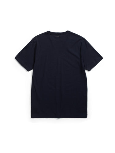 T-Shirt aus Baumwoll-Crêpe Mitternachtsblau