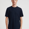 NORSE PROJECTS-T-shirt in Cotone Crêpe Blu Notte-TRYME Shop