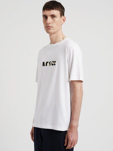 T-Shirt mit Siebdruck-Logo Weiß