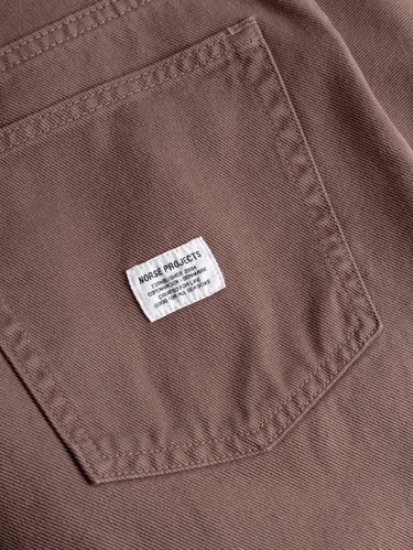 Brown Relaxed Cotton Twill Shorts