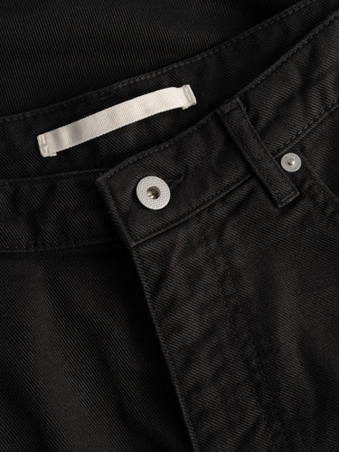Black Relaxed Cotton Twill Shorts