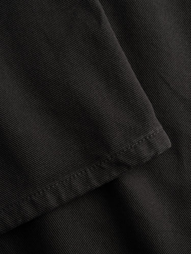 Black Relaxed Cotton Twill Shorts