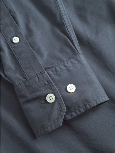 Camicia in Twill di Cotone Tinta in Capo Grafite