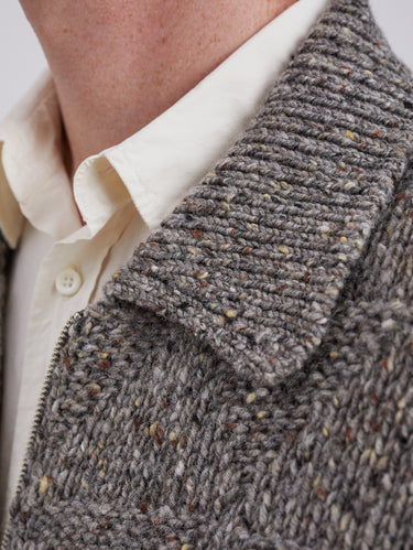 Gestrickter Cardigan mit durchgehendem Reißverschluss in Grau