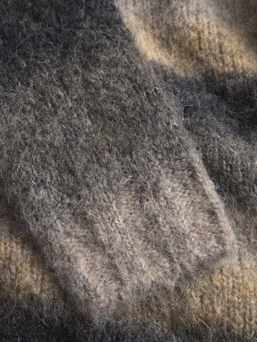 Cardigan di Alpaca Punto Jersey Khaki