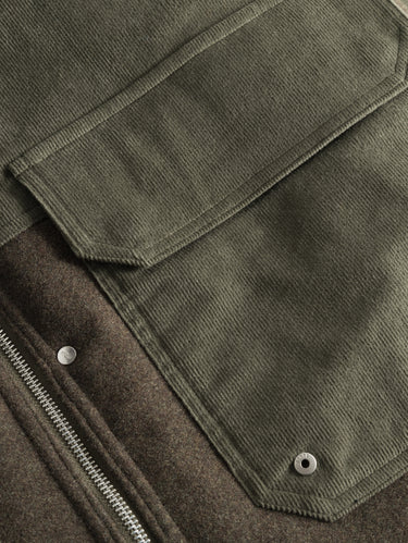 Jacket in Velvet and Wool Ivy Green