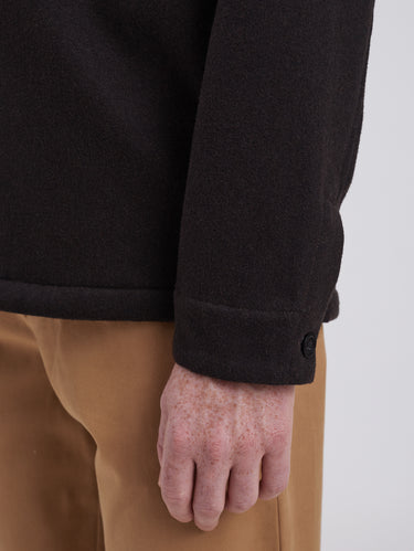 Overshirt in Lightweight Wool Cloth Coffee