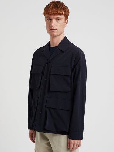 Overshirt mit Falten-Taschen Blau