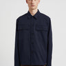 NORSE PROJECTS-Overshirt in Twill Elasticizzato con Solotex Blu-TRYME Shop