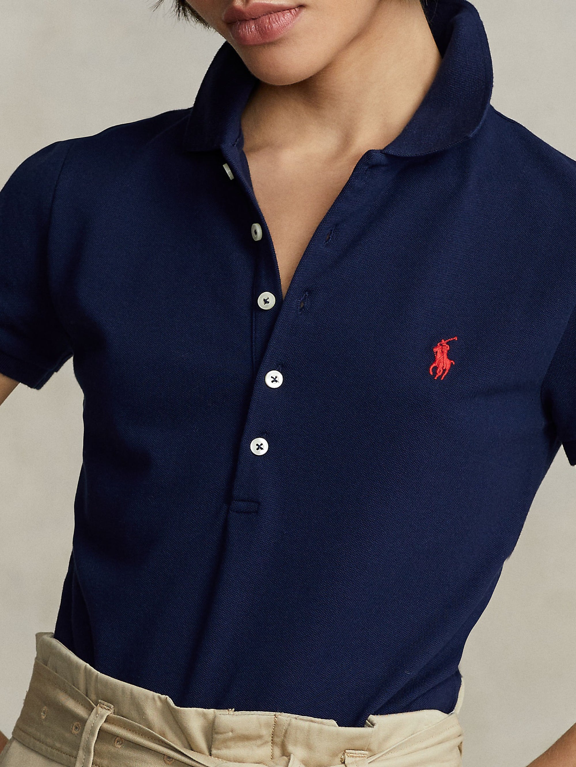 Blue Slim Fit Short Sleeve Polo Shirt