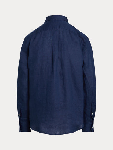 Oversize-Leinenhemd Blau