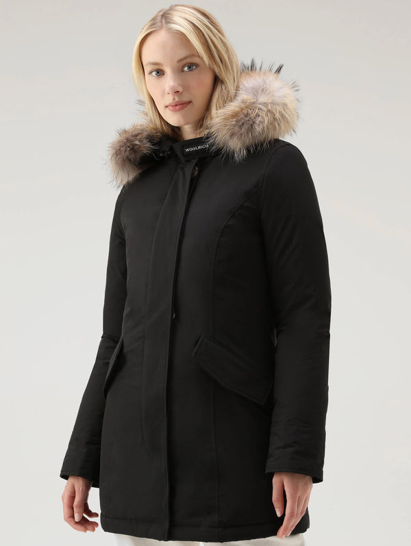 WOOLRICH-Giaccone Parka Luxury in Shape Memory Nero-TRYME Shop