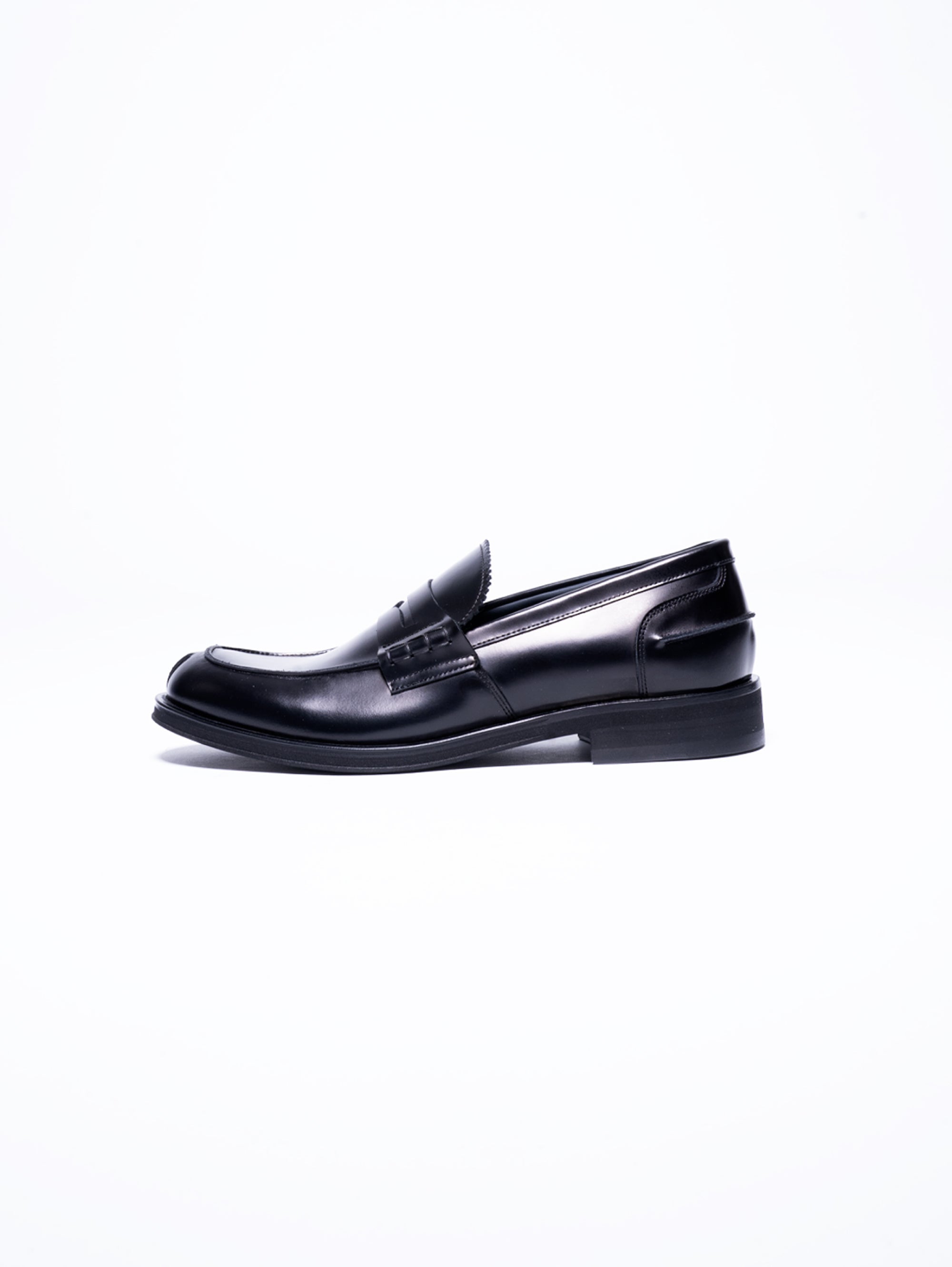 GEORGE HOL'S-Mocassino Penny Loafer in Abrasivato Nero-TRYME Shop