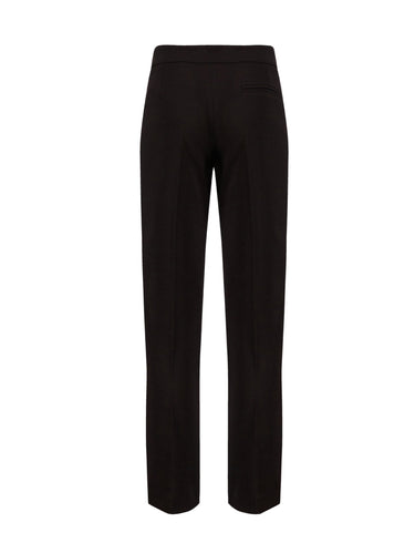 Straight Pants in Black Wool Blend