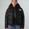 THE NORTH FACE-Giacca Retro Nuptse Squadrato da Donna Nero-TRYME Shop