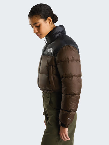 Kurze Nuptse-Short-Daunenjacke in Braun