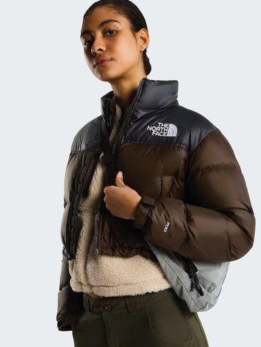 Kurze Nuptse-Short-Daunenjacke in Braun
