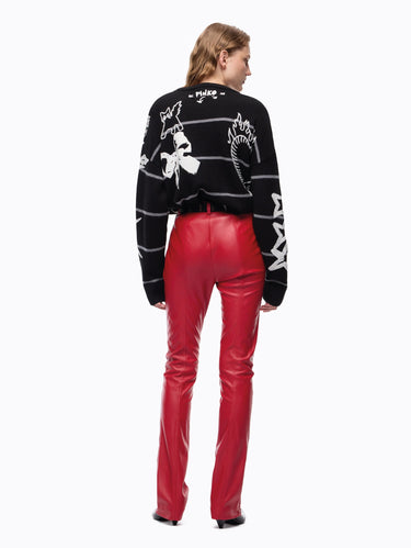 Maglia in Lana con Ricami Punk Nero