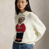RALPH LAUREN-Maglione In Misto Lino e Cotone con Polo Bear Bianco-TRYME Shop