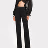 PINKO-Pantaloni Flare in Tessuto Tecnico Nero-TRYME Shop