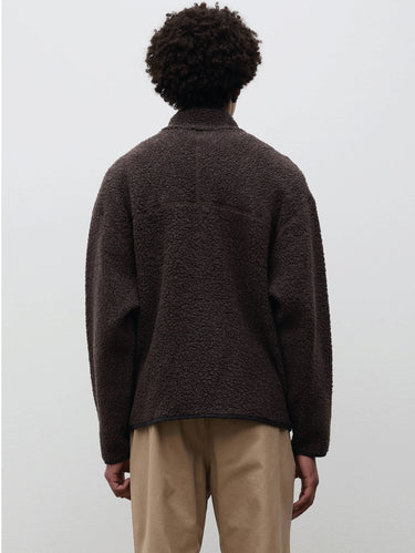 Giacca in Pile di Lana Sherpa Marrone