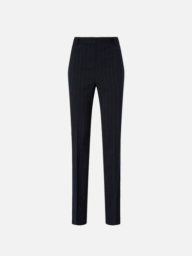 PINKO-Pantalone Gessato Vita Alta Blu-TRYME Shop