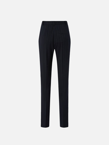 Pantalon à Rayures Taille Haute Bleu