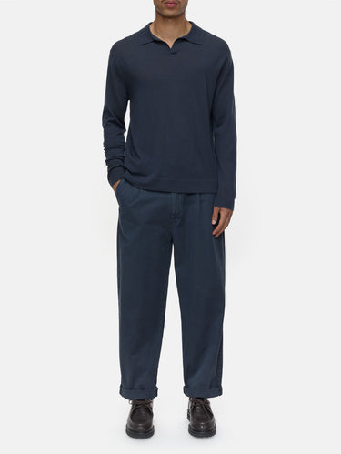 Polo mit V-Ausschnitt Blau