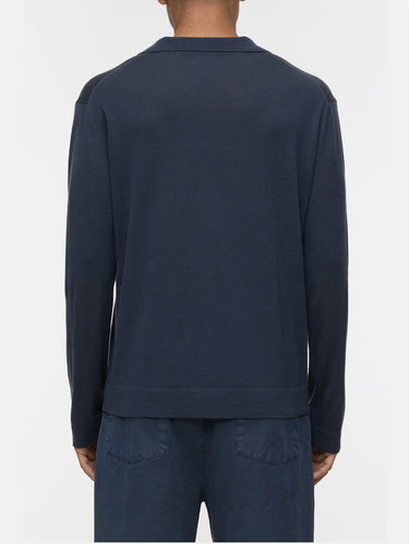 Polo mit V-Ausschnitt Blau